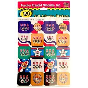 Vintage Y2K Griffin USA Olympic Peel & Stick Stickers 120 Count NEW SEALED